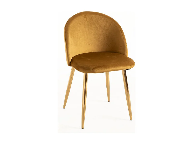Sillas Comedor - Silla Vint Terciopelo Golden - Amarillo