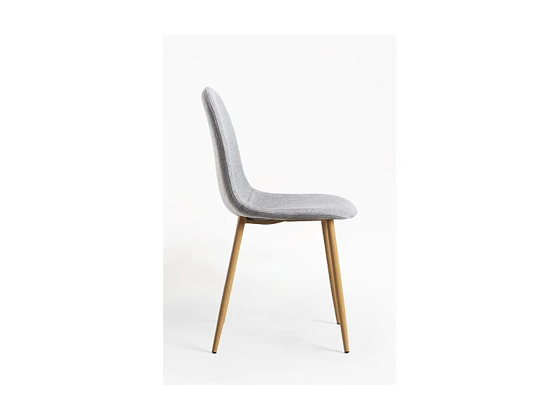 Packs Sillas Comedor - Pack 4 Sillas Teok Tela - Gris claro