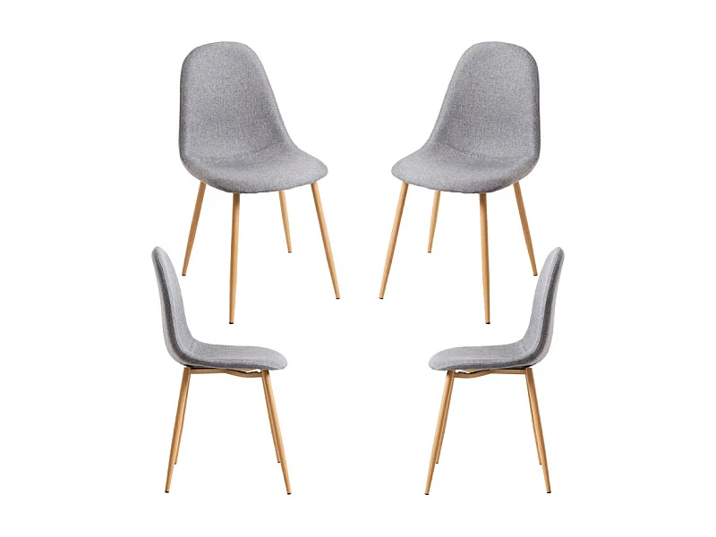 Packs Sillas Comedor - Pack 4 Sillas Teok Tela - Gris claro