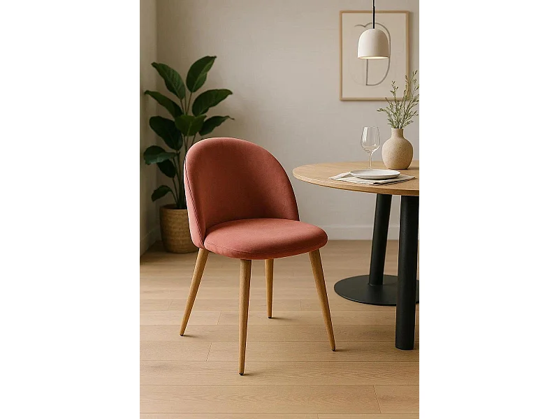 Sillas Comedor - Silla Vint Terciopelo - Rosa
