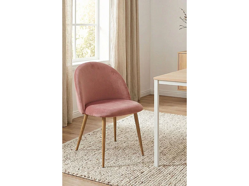 Sillas Comedor - Silla Vint Terciopelo - Rosa