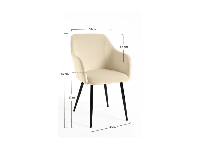 Sillas Comedor - Silla Puan Terciopelo - Beige