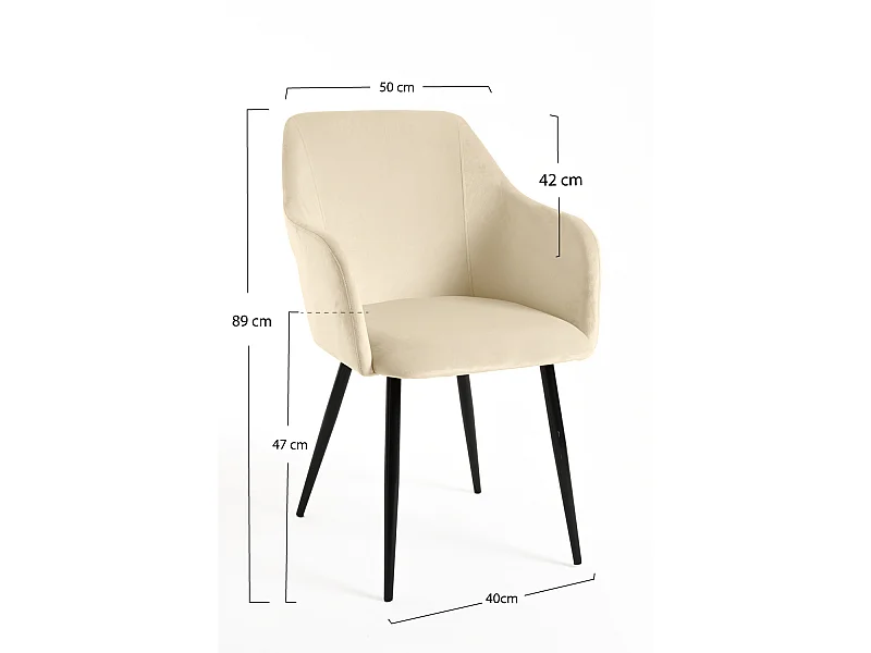 Sillas Comedor - Silla Puan Terciopelo - Beige