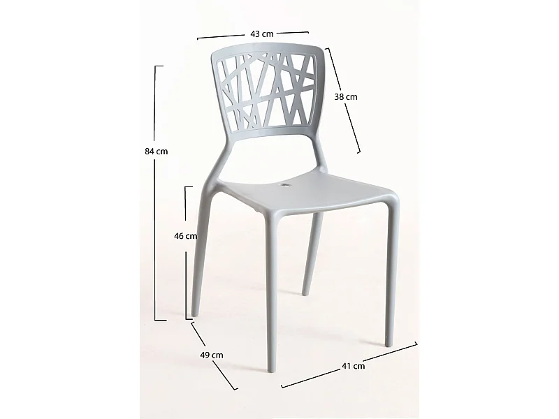 Sillas Comedor - Silla Delta - Gris claro