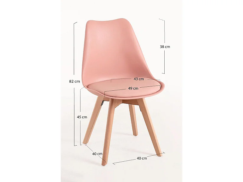 Sillas Comedor - Silla Synk Basic - Rosa Avellana