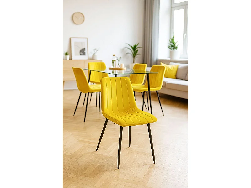 Sillas Comedor - Silla Liny Terciopelo - Amarillo