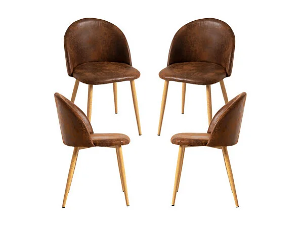 Packs Sillas Comedor - Pack 4 Sillas Vint Polipiel - Marrón Vintage