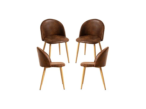 Packs Sillas Comedor - Pack 4 Sillas Vint Polipiel - Marrón Vintage
