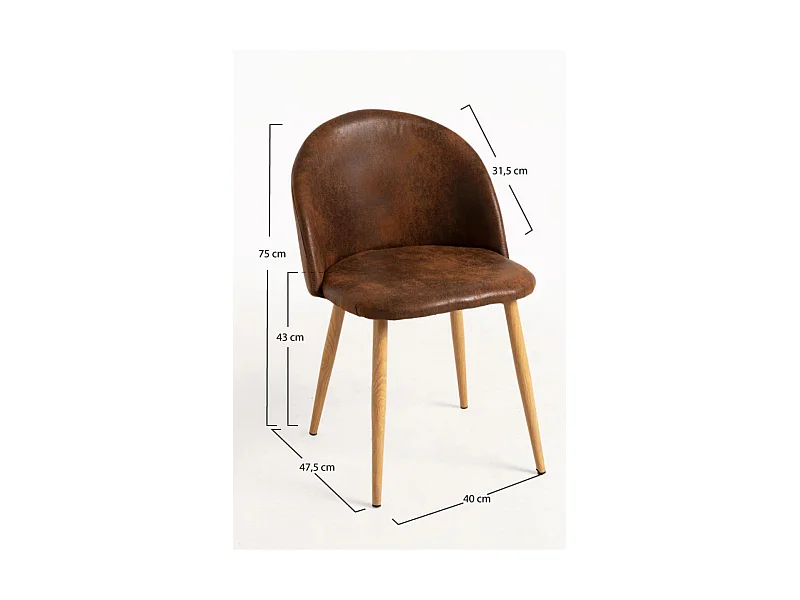Packs Sillas Comedor - Pack 4 Sillas Vint Polipiel - Marrón Vintage
