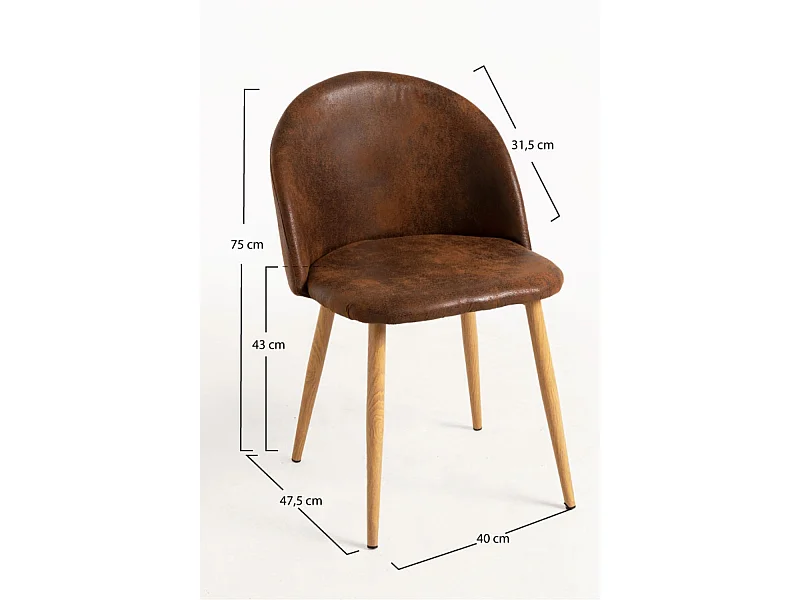 Packs Sillas Comedor - Pack 4 Sillas Vint Polipiel - Marrón Vintage