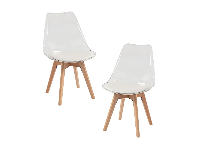 Packs Sillas Comedor - Pack 2 Sillas Synk Transparente Asiento - Blanco