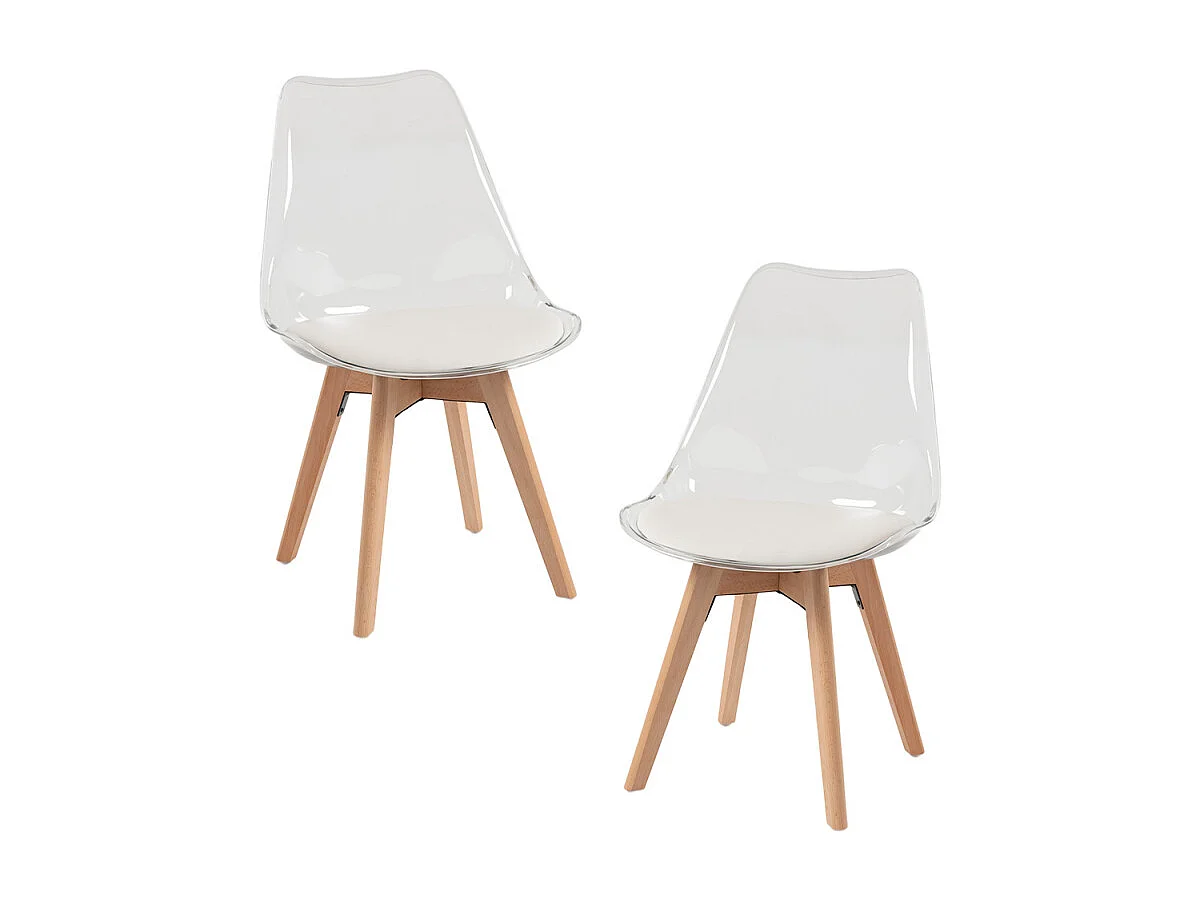 Packs Sillas Comedor - Pack 2 Sillas Synk Transparente Asiento - Blanco