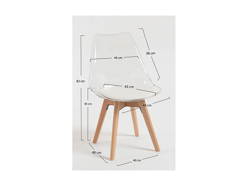 Packs Sillas Comedor - Pack 2 Sillas Synk Transparente Asiento - Blanco