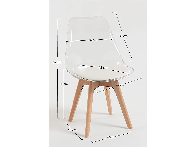 Packs Sillas Comedor - Pack 2 Sillas Synk Transparente Asiento - Blanco