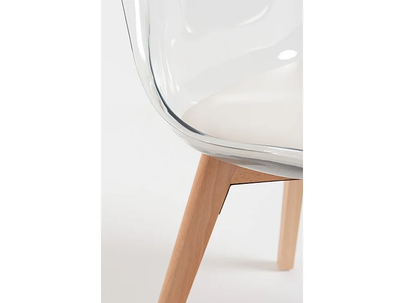 Packs Sillas Comedor - Pack 2 Sillas Synk Transparente Asiento - Blanco