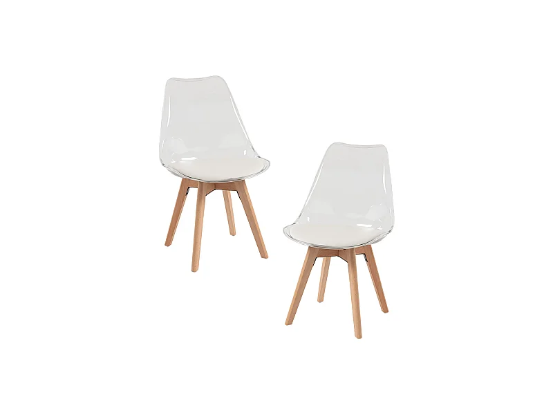 Packs Sillas Comedor - Pack 2 Sillas Synk Transparente Asiento - Blanco