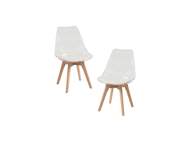 Packs Sillas Comedor - Pack 2 Sillas Synk Transparente Asiento - Blanco