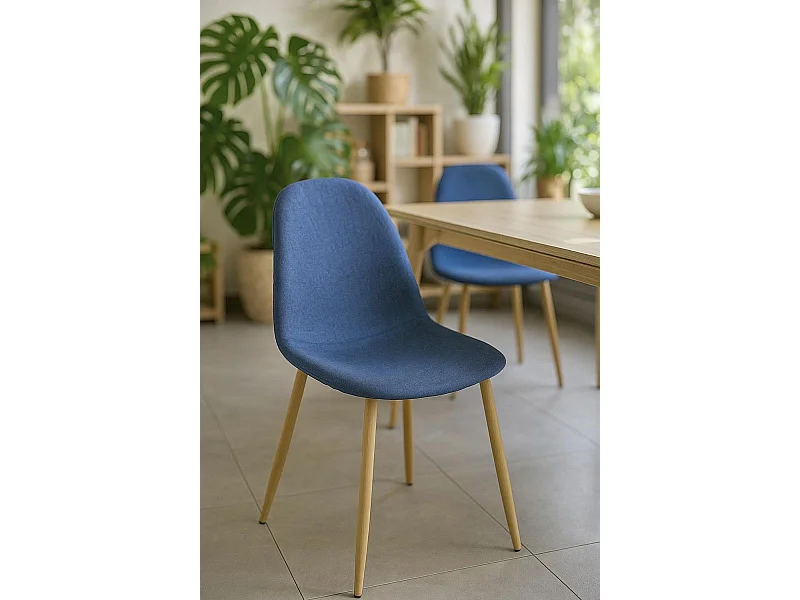 Sillas Comedor - Silla Teok Tela - Azul