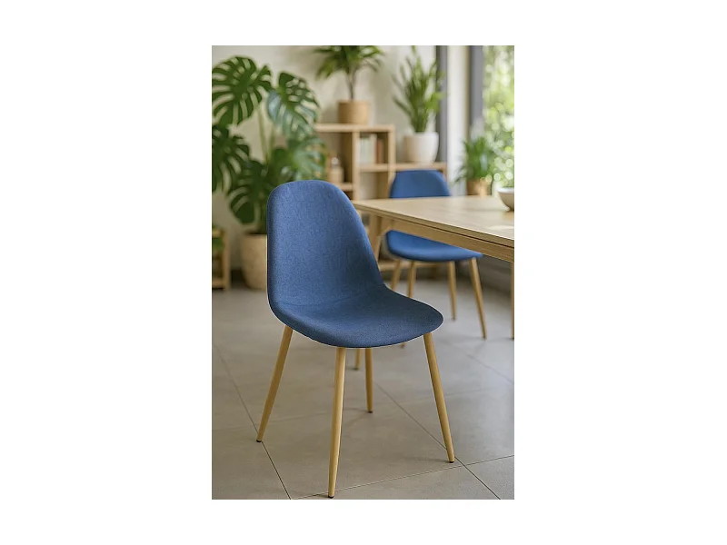 Sillas Comedor - Silla Teok Tela - Azul