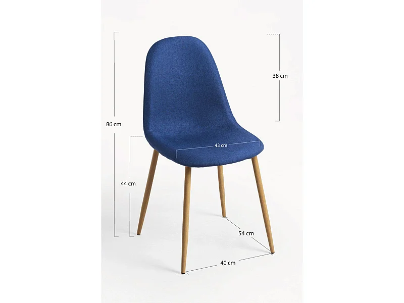 Sillas Comedor - Silla Teok Tela - Azul