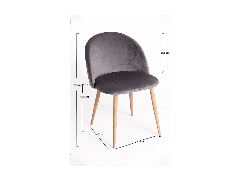 Packs Sillas Comedor - Pack 6 Sillas Vint Terciopelo - Gris oscuro