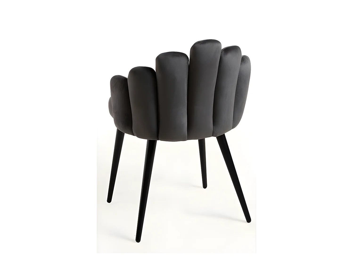 Packs Sillas Comedor - Pack 2 Sillas Hand Terciopelo Patas Negras - Gris oscuro