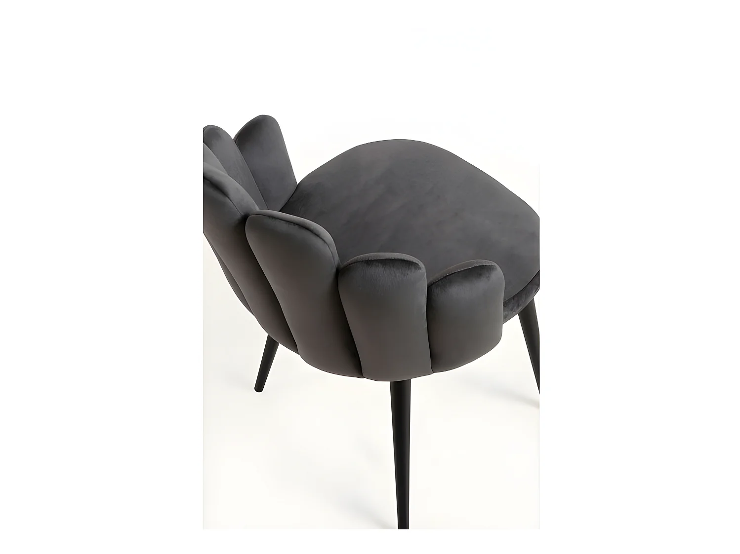 Packs Sillas Comedor - Pack 2 Sillas Hand Terciopelo Patas Negras - Gris oscuro