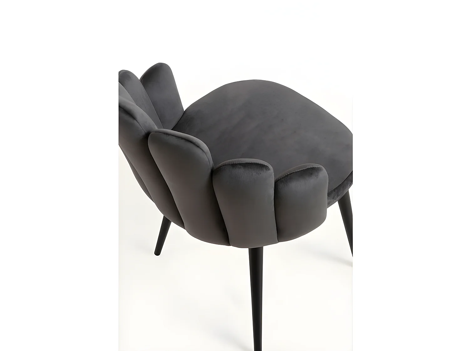 Packs Sillas Comedor - Pack 2 Sillas Hand Terciopelo Patas Negras - Gris oscuro