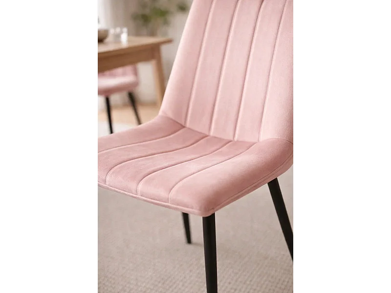 Sillas Comedor - Silla Liny Terciopelo - Rosa