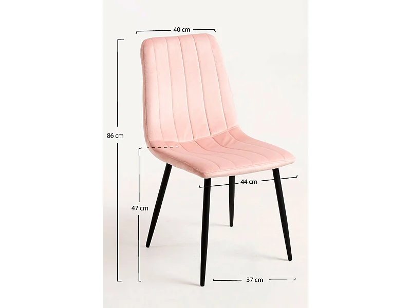 Sillas Comedor - Silla Liny Terciopelo - Rosa