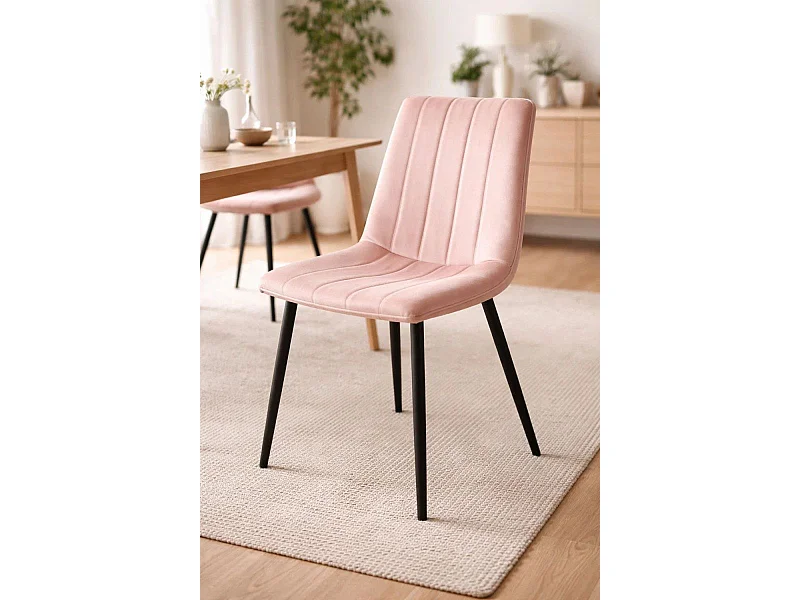 Sillas Comedor - Silla Liny Terciopelo - Rosa