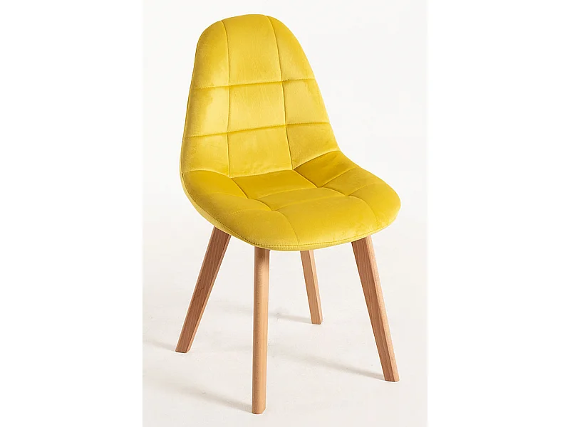 Packs Sillas Comedor - Pack 6 Sillas Kelen Terciopelo - Amarillo