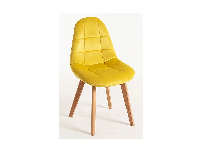 Packs Sillas Comedor - Pack 6 Sillas Kelen Terciopelo - Amarillo