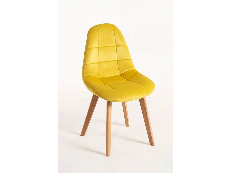 Packs Sillas Comedor - Pack 6 Sillas Kelen Terciopelo - Amarillo