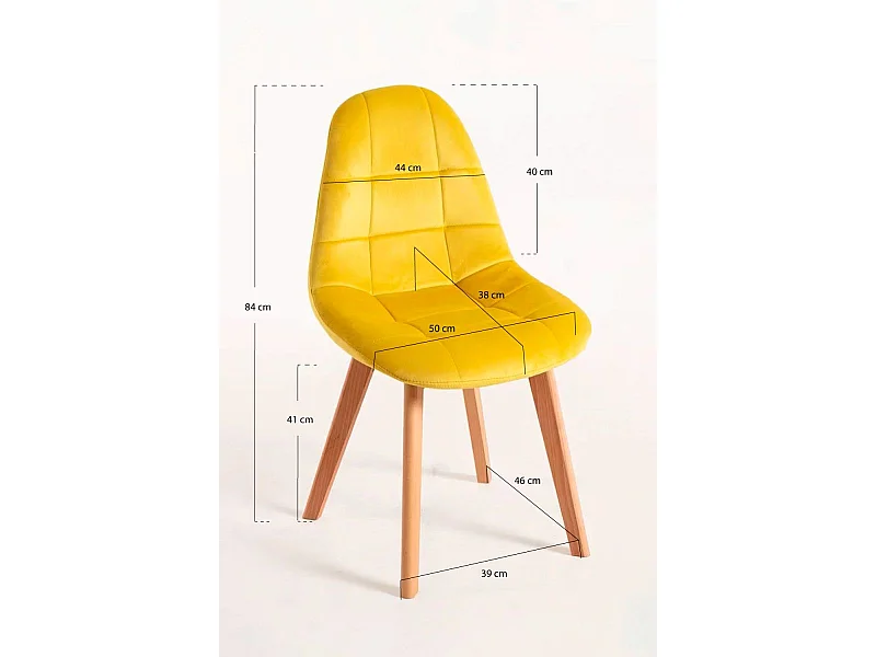 Packs Sillas Comedor - Pack 6 Sillas Kelen Terciopelo - Amarillo
