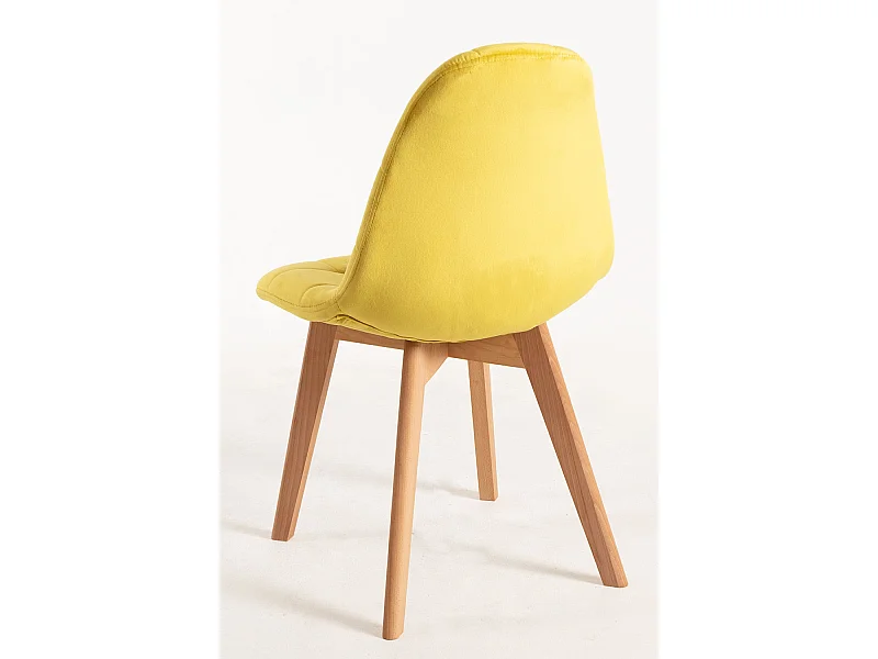 Packs Sillas Comedor - Pack 6 Sillas Kelen Terciopelo - Amarillo