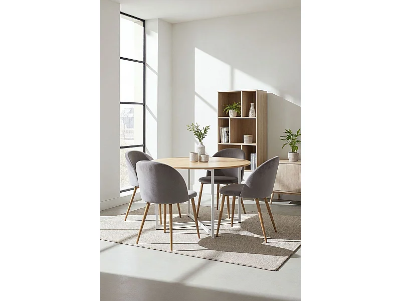 Packs Sillas Comedor - Pack 4 Sillas Vint Terciopelo - Gris