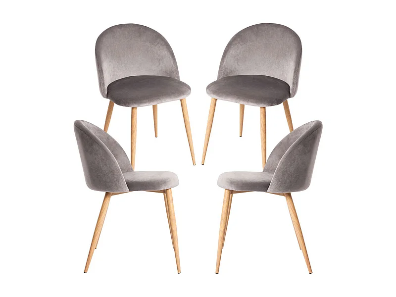 Packs Sillas Comedor - Pack 4 Sillas Vint Terciopelo - Gris