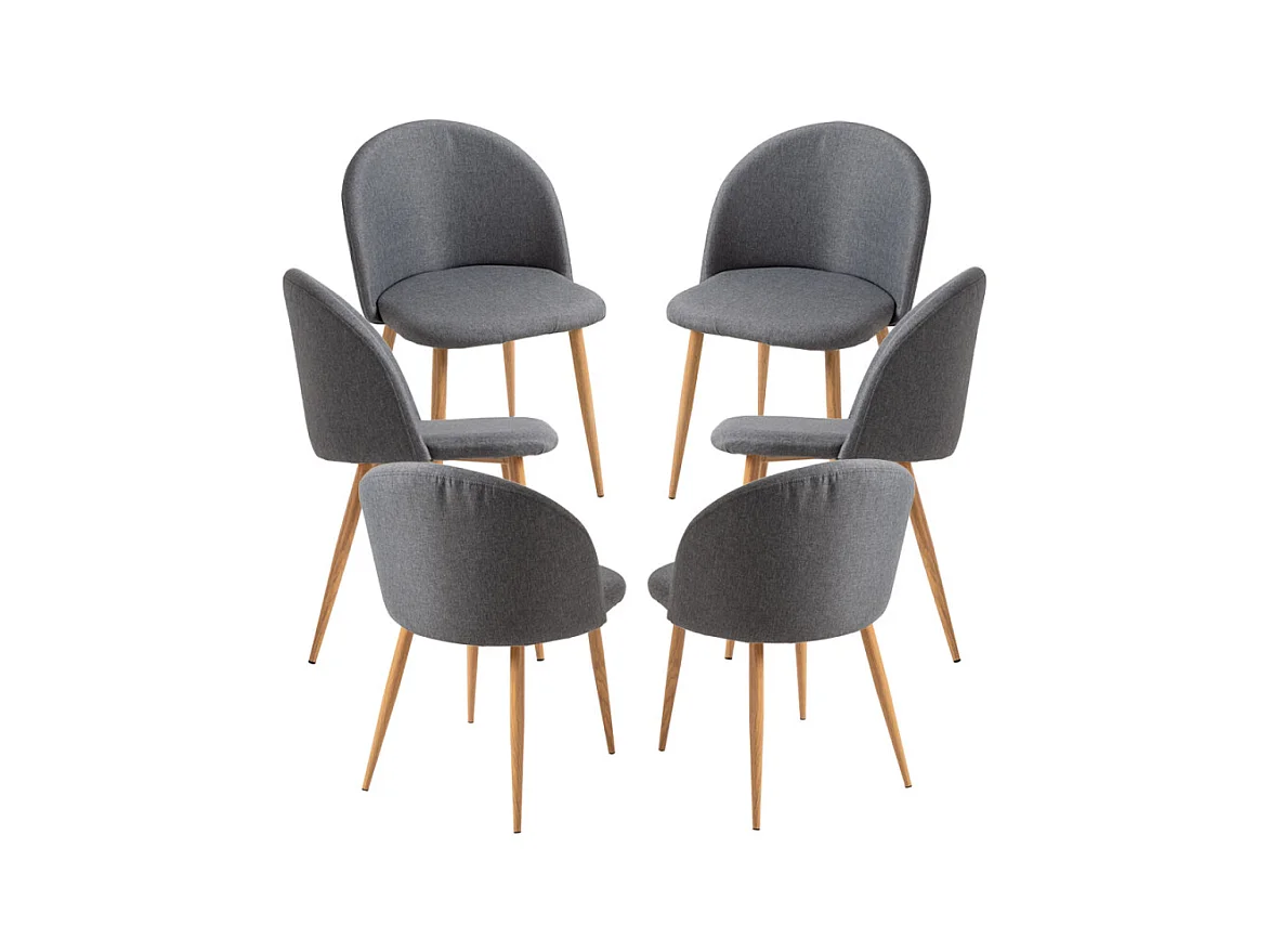 Packs Sillas Comedor - Pack 6 Sillas Vint Tela - Gris oscuro