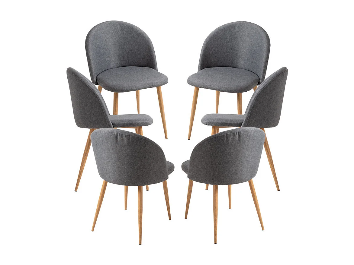 Packs Sillas Comedor - Pack 6 Sillas Vint Tela - Gris oscuro