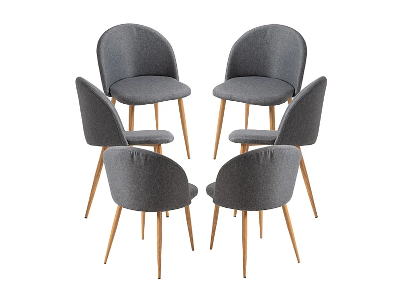 Packs Sillas Comedor - Pack 6 Sillas Vint Tela - Gris oscuro