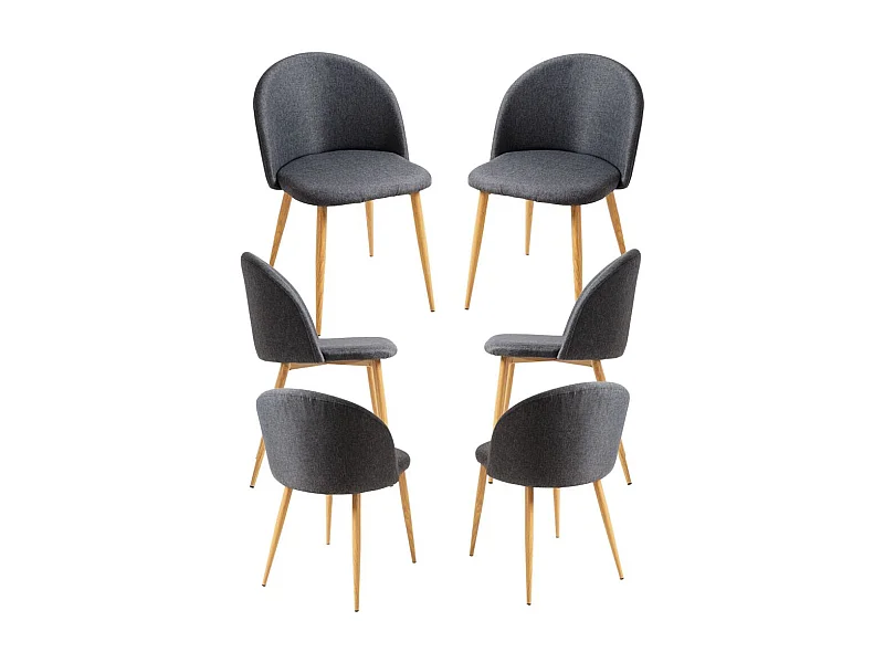 Packs Sillas Comedor - Pack 6 Sillas Vint Tela - Gris oscuro