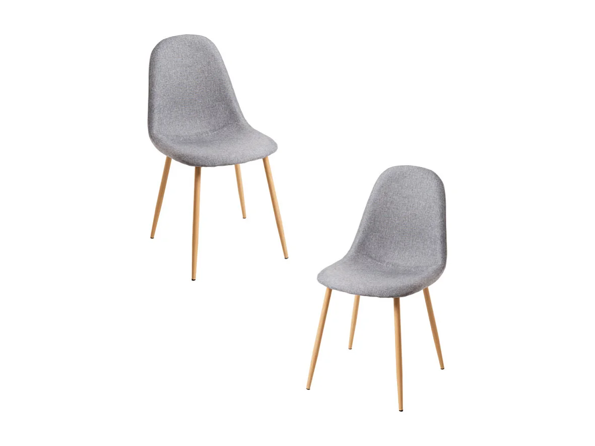 Packs Sillas Comedor - Pack 2 Sillas Teok Tela - Gris claro