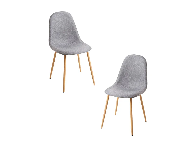 Packs Sillas Comedor - Pack 2 Sillas Teok Tela - Gris claro