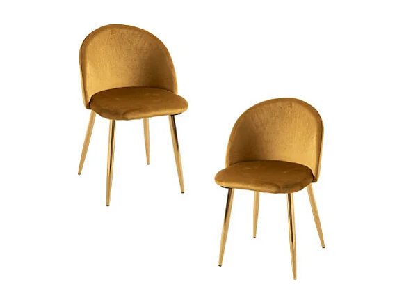 Packs Sillas Comedor - Pack 2 Sillas Vint Terciopelo Golden - Amarillo