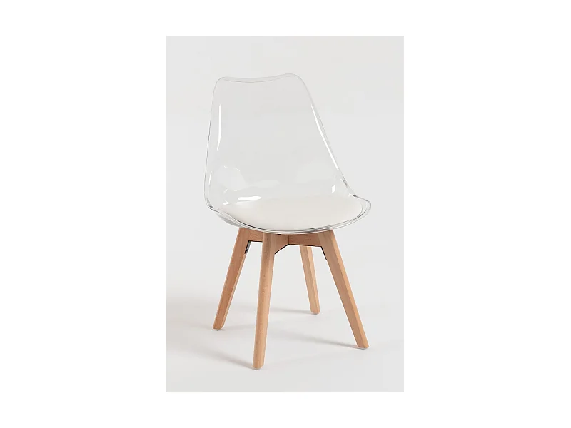 Sillas Comedor - Silla Synk Transparente Asiento - Blanco