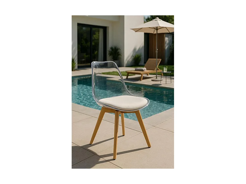 Sillas Comedor - Silla Synk Transparente Asiento - Blanco