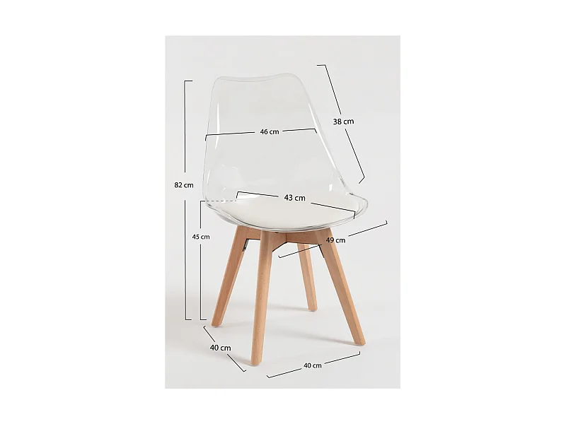 Sillas Comedor - Silla Synk Transparente Asiento - Blanco