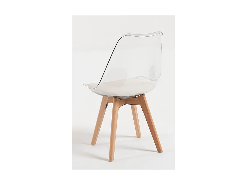 Sillas Comedor - Silla Synk Transparente Asiento - Blanco