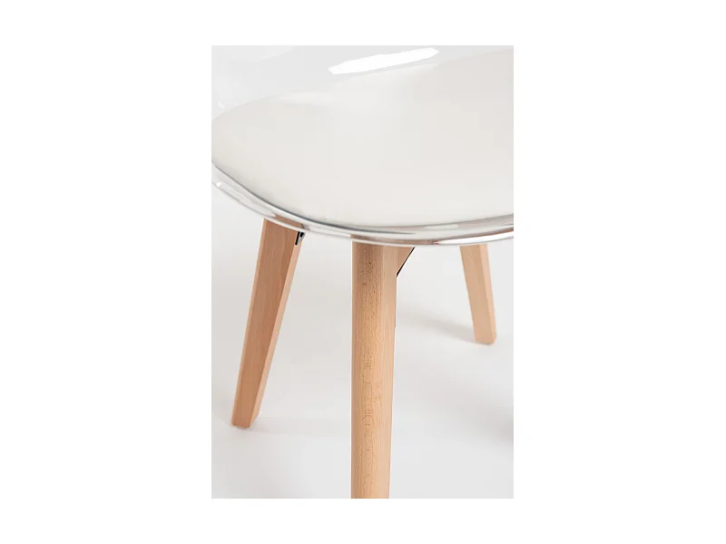 Sillas Comedor - Silla Synk Transparente Asiento - Blanco
